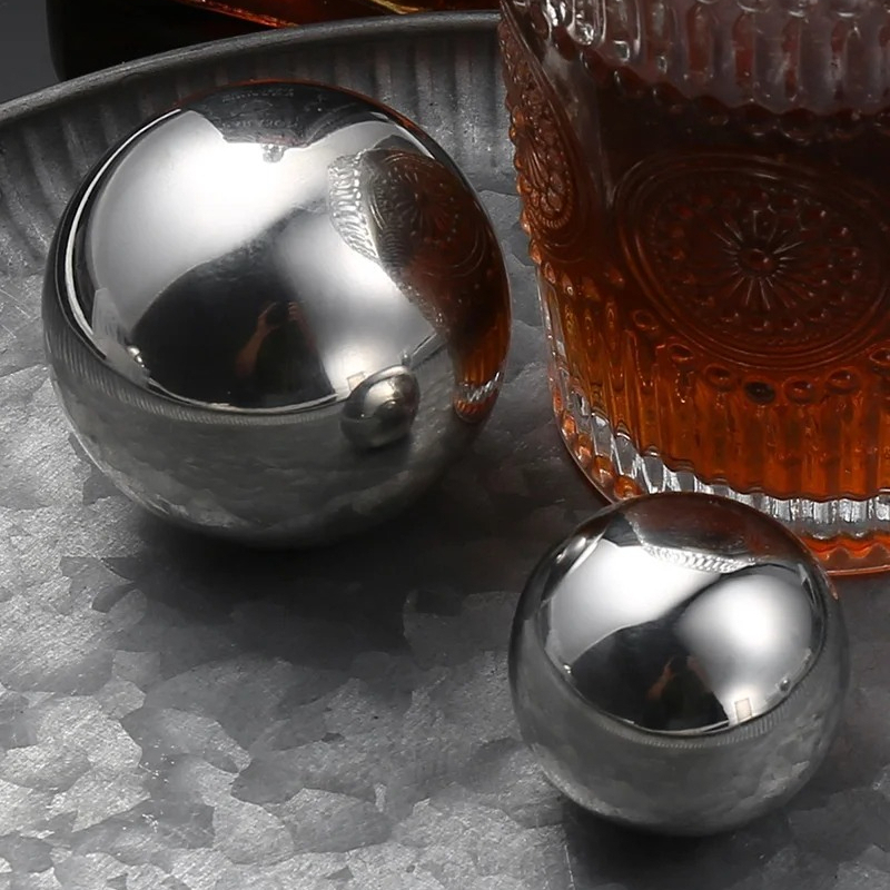 Whiskey Stone Set - 1 stuk herbruikbare roestvrijstalen ijsblokjes ronde