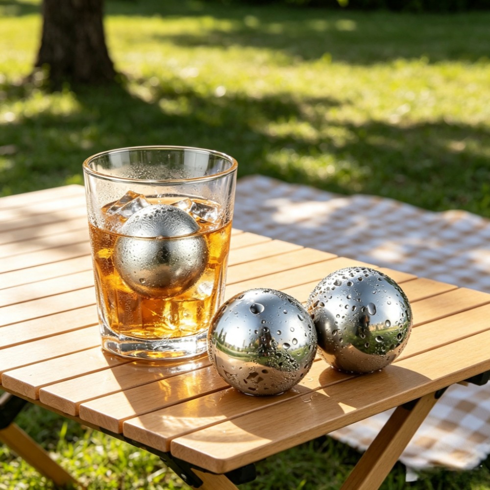 Whiskey Stone Set - Herbruikbare ijsblokjes & metalen koelstenen 304