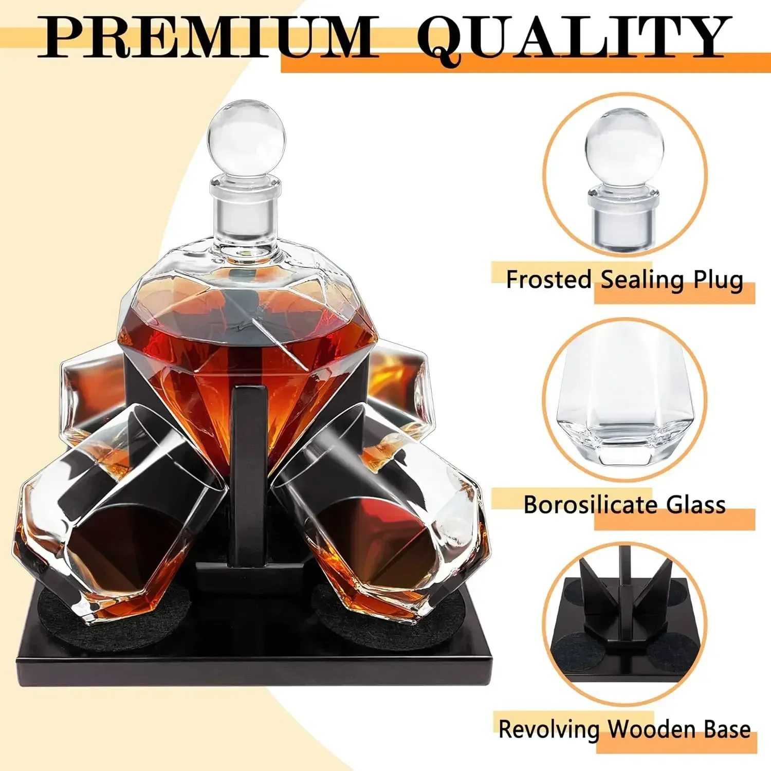 Diamanten Whisky Decanter Set, - Whiskey Stone Set recensie en prijs