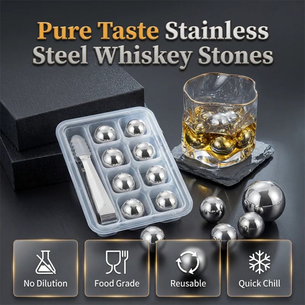 25mm RVS IJsblokjes Bal Herbru - Whiskey Stone Set recensie en prijs